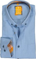 Redmond modern fit overhemd - Oxford - lichtblauw (contrast) - Strijkvriendelijk - Boordmaat: 43/44
