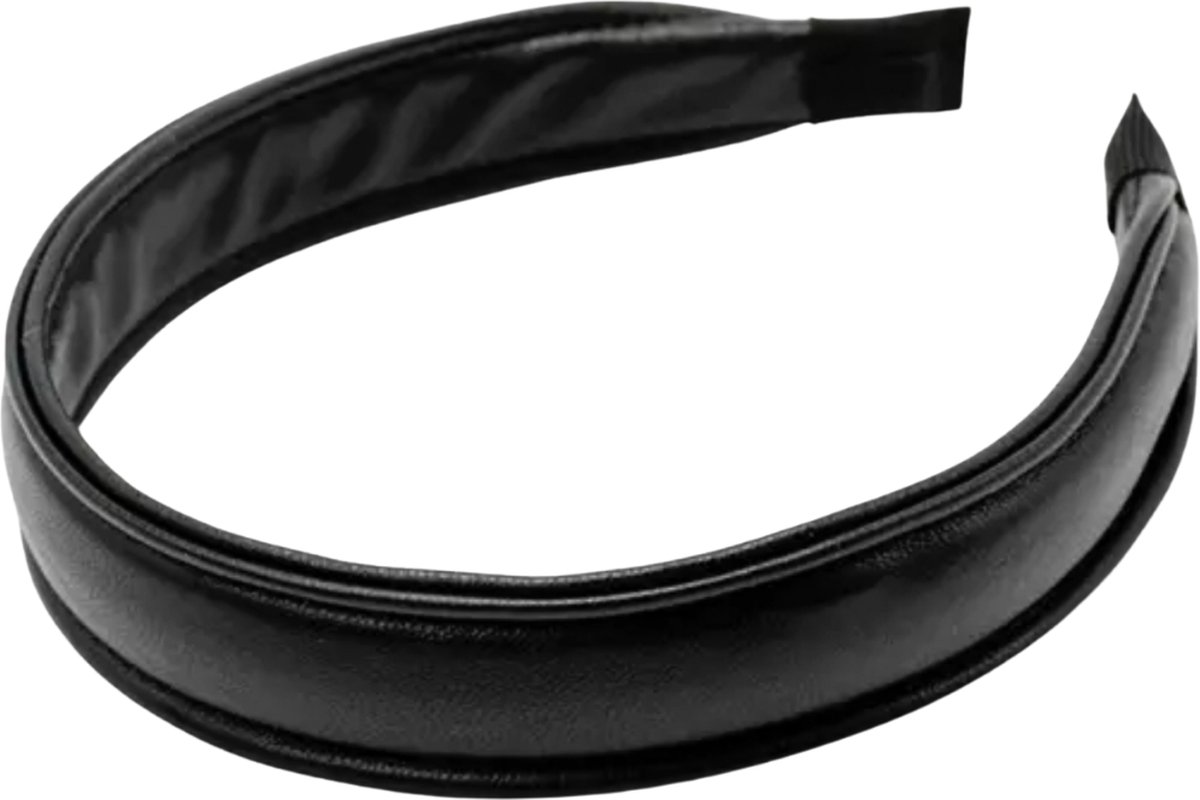 Haarband-Leer-Diadeem-2 cm Breed-Zwart-Charme Bijoux