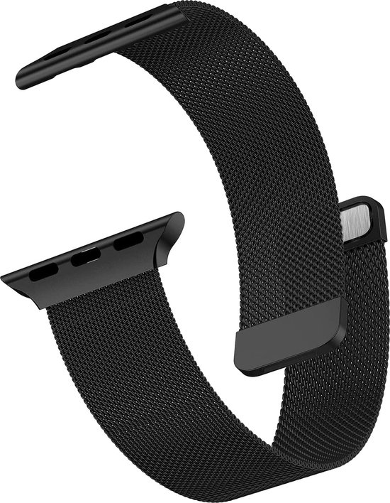 Bandje geschikt voor Apple Watch 44 mm Series 6 - Zwart Milanese Band - iCall