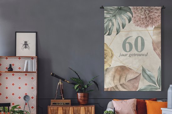 Tapisserie - Tapisserie - Marié 60 ans - Proverbes - Citations - Mariage - 120x180 cm - Tapisserie