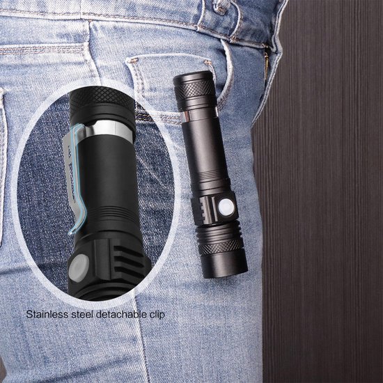 Lampe de poche LED 1000 lumens Tooloflife avec clip en
