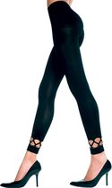 Lange Legging Met Opengewerkte Onderkant - Zwart - Sexy Lingerie & Kleding - Beenmode