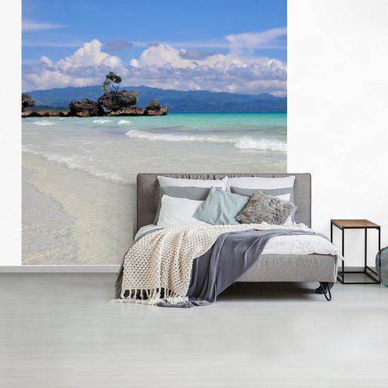Papier peint photo vinyle - Plage tropicale de l'île de Boracay largeur 300 cm x hauteur 300 cm - Tirage photo sur papier peint (disponible en 7 tailles)