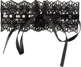 Zwarte geborduurde halsband met steentjes - Sexy Lingerie & Kleding - Accessoires