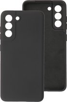Hoogwaardige Siliconen back cover case - Geschikt voor Samsung Galaxy S21 FE - TPU hoesje Zwart - stevig back cover (Past Alleen S21 FE)