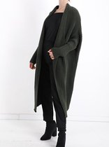 Casual Gebreid Vest - Oversized Vest - Armygroen