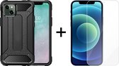 iPhone 13 Mini hoesje shock proof case zwart apple armor - 1x iPhone 13 Mini Screenprotector