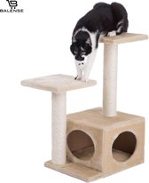 Balense All-in-one - Krabpaal – Kattenmand – Katten krabpaal met Kattenspeelgoed – Kattenboom & Krabmeubel – Beige model