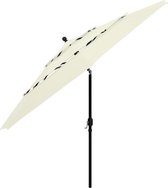 vidaXL Parasol 3-laags met aluminium paal 3,5 m zandkleurig