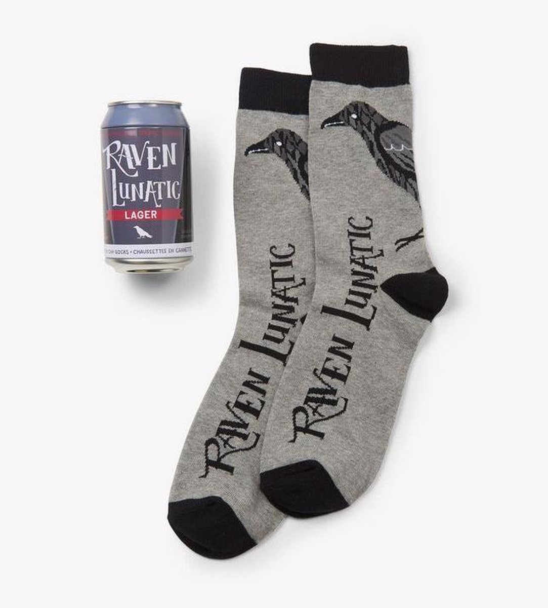 Little Blue House, grappige sokken, cadeau mannen, beer can socks