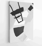 Zwart-wit abstracte muurkunst achtergrond vector 3 - Moderne schilderijen – Verticaal – 1909205695 - 40-30 Vertical