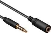 Câble d'extension Jack | 3,5 mm | Plaqué or | 0,5 mètre | Noir | Allteq