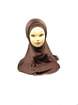 Bruine zachte hoofddoek, Mooie hijab 2 stuks (onderkapje hijab)