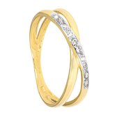 Di Lusso - Ring Parma - Zirkonia's - 14 Karaat Goud - Dames - 16.00 mm