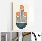 Halverwege de eeuw modern design. Een trendy set van abstracte handgeschilderde illustraties voor wanddecoratie, Social Media Banner, Brochure Cover Design - Modern Art Canvas - ve