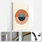 Halverwege de eeuw modern design. Een trendy set van abstracte handgeschilderde illustraties voor wanddecoratie, Social Media Banner, Brochure Cover Design - Modern Art Canvas - ve