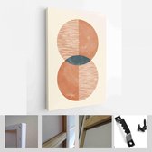 Halverwege de eeuw modern design. Een trendy set van abstracte handgeschilderde illustraties voor wanddecoratie, Social Media Banner, Brochure Cover Design - Modern Art Canvas - ve