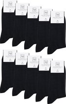 Jacob & Roy's 9 Paar Zwarte Sokken - Heren & Dames - Maat 43-46 - Naadloos