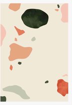 Aardetinten Hand getekende organische vorm art design voor muur ingelijste prints, canvas prints, poster, home decor, dekking, behang. 3 - Moderne schilderijen – Verticaal – 187569