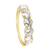 Di Lusso - Ring Modena - Zirkonia's - 14 Karaat Goud - Dames - 16.00 mm