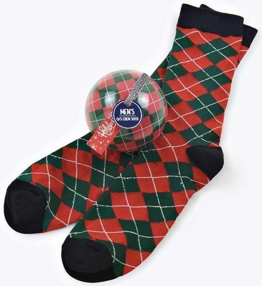 LBH Heren sokken in kerstbal - Cadeau voor man - Gadget Kerst