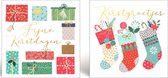 Luxe Kerstkaarten - 25 Stuks - 10 x 10 cm – 2 Designs - K-133