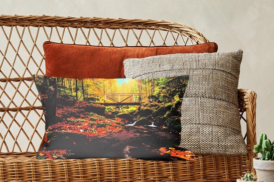Sierkussen Forêt-Noire pour l'intérieur - La Forêt-Noire en Allemagne à l'automne - 50x30 cm - Coussin intérieur rectangulaire en coton