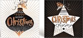 Luxe Kerstkaarten - 25 Stuks - 10 x 10 cm – 2 Designs - K-136