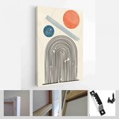 Een trendy set van abstracte handgeschilderde illustraties voor briefkaart, social media banner, brochure omslagontwerp of wanddecoratie achtergrond - moderne kunst canvas - verticaal - 19086
