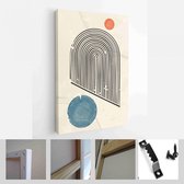 Een trendy set van abstracte handgeschilderde illustraties voor briefkaart, social media banner, brochure omslagontwerp of wanddecoratie achtergrond - moderne kunst canvas - vertic