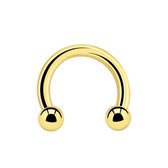 14 Karaat Massief Gouden Circular Barbell - 10mm - 4mm ball