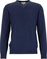 Michaelis heren trui wolmengsel - slim fit met V-hals - marine blauw -  Maat: S