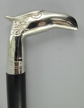 Wandelstok - Klassieke stok - adelaar - Hout& metaal - 92 cm hoog