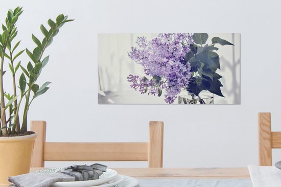 Tableau sur toile Lilas dans un vase - 40x20 cm - Décoration murale