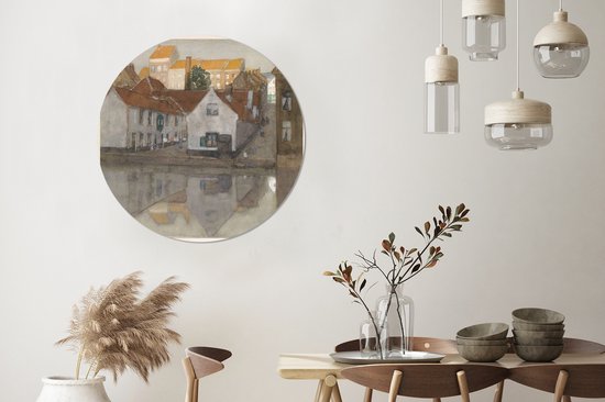 WallCircle - Wall Circle - Wall Circle - Quartier arrière à Gand - Peinture de George Hendrik Breitner - Aluminium - Dibond - 90x90 cm - Intérieur et extérieur