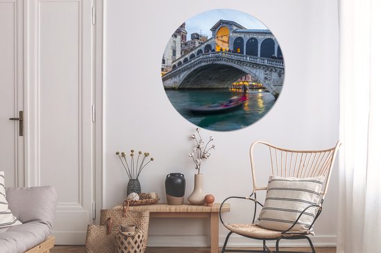 Rialto Bridge Wall Circle Sticker papier peint ⌀ 120 cm / cercle papier peint / cercle mural / cercle vivant - auto-adhésif et découpe ronde