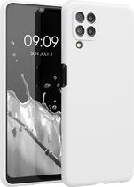 kwmobile telefoonhoesje voor Samsung Galaxy A22 4G - Hoesje met siliconen coating - Smartphone case in mat wit