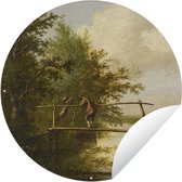 Tuincirkel Landschap - Schilderij van G.J.J Van Os - 120x120 cm - Ronde Tuinposter - Buiten XXL / Groot formaat!