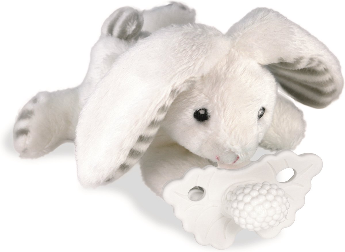 Goedkoopste RaZbaby - RaZbuddy Speenknuffel inclusief RaZberry Bijtspeentje - Konijn