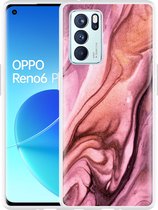Oppo Reno6 Pro 5G Hoesje Dromerig Marmer - Designed by Cazy