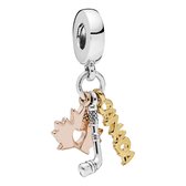 Tracelet - Zilveren bedels - Bedel Canada | Maple Leaf Tri-colour | 925 Sterling Zilver - Pandora compatible - Met 925 Zilver Certificaat - In Leuke cadeauverpakking - Valentijn ti