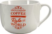 Arte Regal Koffiemok Enough Coffee 500 Ml Porselein Wit/rood