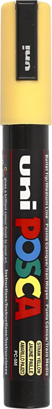 Marqueur de peinture uni-ball à base d'eau Posca PC-5M jaune paille