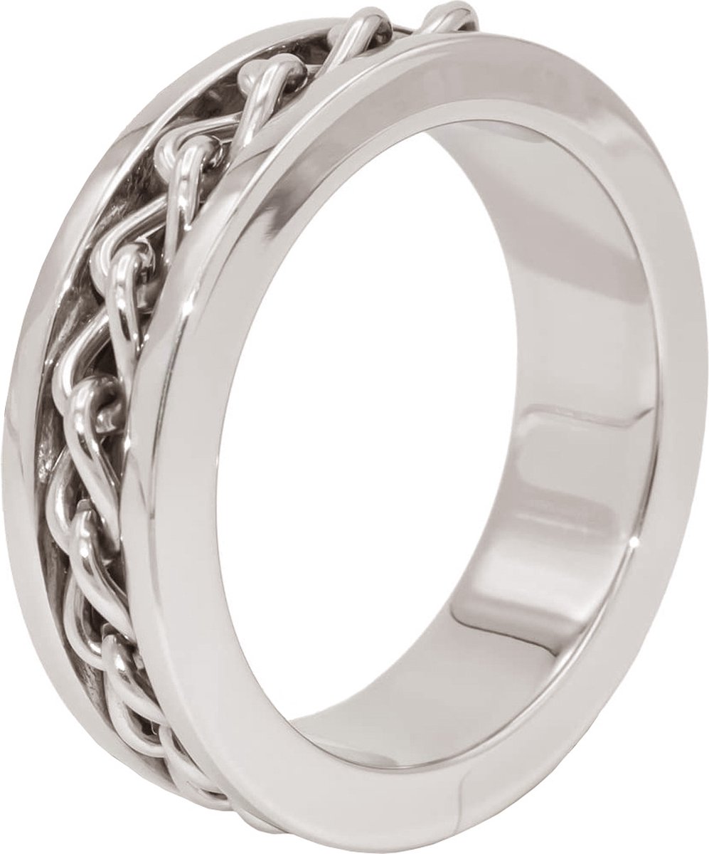 Goedkoopste Cockring met ketting detail RVS Ø 55 mm