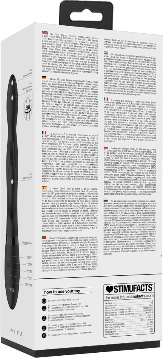 VIVE by Shots - Niva - Rotating Rabbit Vibrator - Black — cadeau in Cadeau-ideeën - foto 8