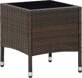 Tuintafel 40x40x45 cm poly rattan bruin