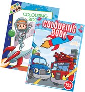 Super Kleurboeken - Pakket - 2 Kleurboeken - Astronaut - Voertuigen - 125+ kleurplaten