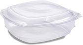 Plus Pack Saladebak 1000 ml - 75 stuks - Gerecycled PET- Transparant Met Deksel