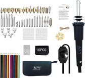Happy products houtbrander set voor hobby 73 stuks - soldeerbout met opzetstukken - graveermachine voor hobby - houtbewerking - pyrografie - graveren - graveerpen