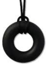 Bijtketting- Kauwketting- Basic Ring- Zwart